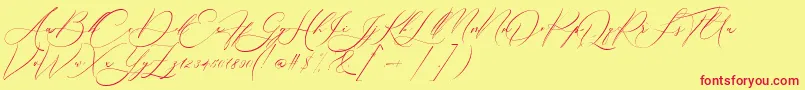 Boheme Floral Font – Red Fonts on Yellow Background