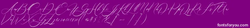 Fonte Boheme Floral – fontes brancas em um fundo violeta