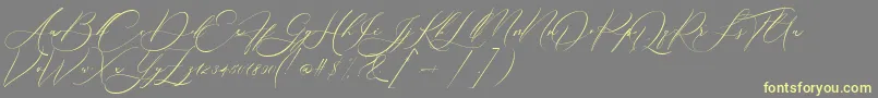 Boheme Floral Font – Yellow Fonts on Gray Background