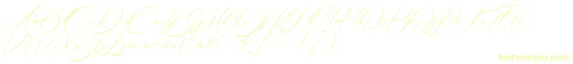 フォントBoheme Floral – 白い背景に黄色の文字