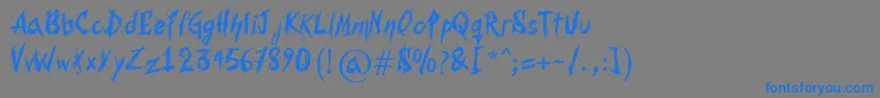 Bohemia-Schriftart – Blaue Schriften auf grauem Hintergrund