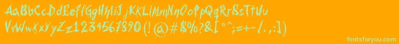 Bohemia Font – Green Fonts on Orange Background