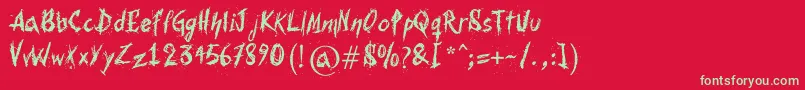 Bohemia-Schriftart – Grüne Schriften auf rotem Hintergrund