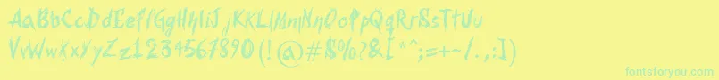 More about Bohemia Font Bohemia Font – Green Fonts on Yellow Background