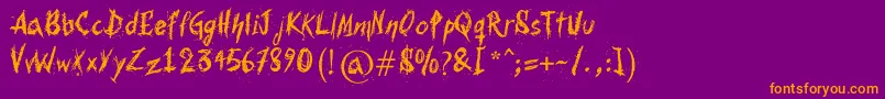 Bohemia Font – Orange Fonts on Purple Background