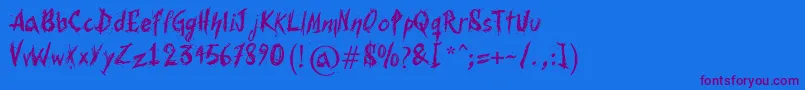 Bohemia Font – Purple Fonts on Blue Background