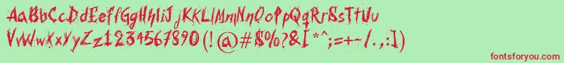 Bohemia Font – Red Fonts on Green Background