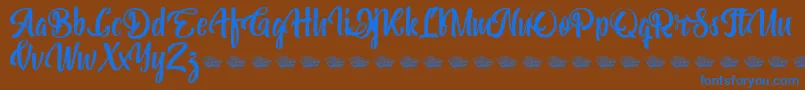 Шрифт Bohemian Melody – синие шрифты на коричневом фоне