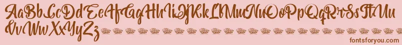Bohemian Melody Font – Brown Fonts on Pink Background