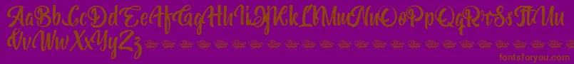 Bohemian Melody Font – Brown Fonts on Purple Background