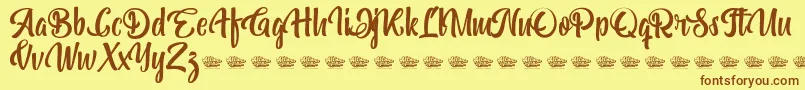 Bohemian Melody Font – Brown Fonts on Yellow Background