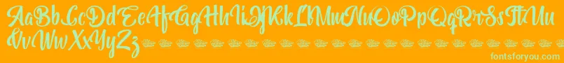 Bohemian Melody Font – Green Fonts on Orange Background