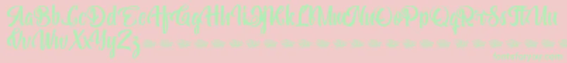 Bohemian Melody Font – Green Fonts on Pink Background
