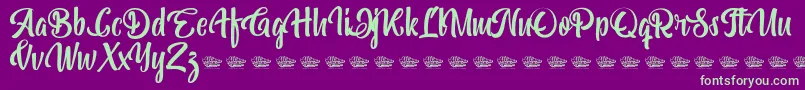 Bohemian Melody Font – Green Fonts on Purple Background