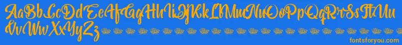 Fonte Bohemian Melody – fontes laranjas em um fundo azul