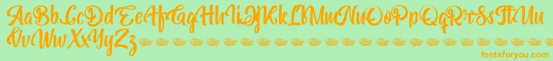 Bohemian Melody Font – Orange Fonts on Green Background