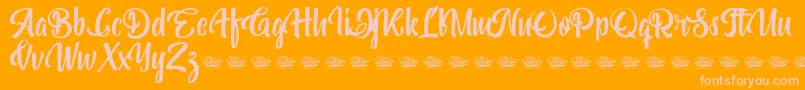 Bohemian Melody Font – Pink Fonts on Orange Background