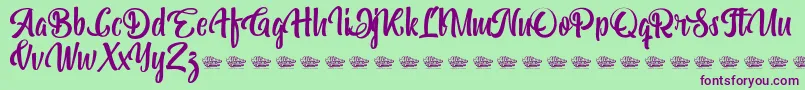 Bohemian Melody Font – Purple Fonts on Green Background