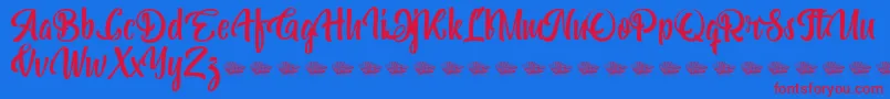 Bohemian Melody Font – Red Fonts on Blue Background