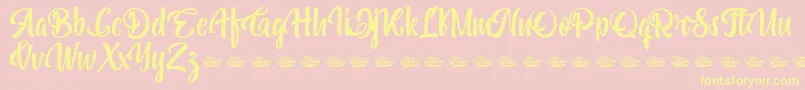 Bohemian Melody Font – Yellow Fonts on Pink Background