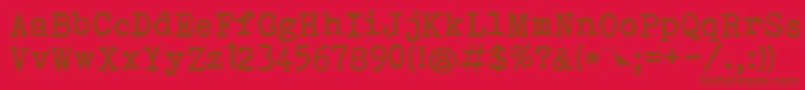 Fonte Bohemian Typewriter – fontes marrons em um fundo vermelho