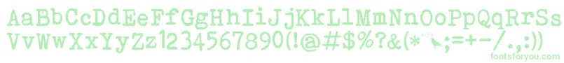 Fonte Bohemian Typewriter – fontes verdes em um fundo branco