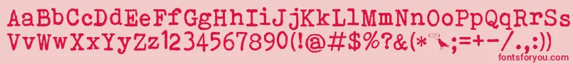 Bohemian Typewriter Font – Red Fonts on Pink Background