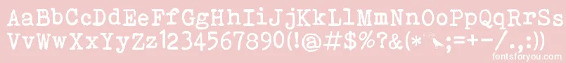 Bohemian Typewriter Font – White Fonts on Pink Background