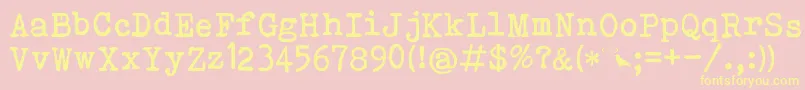 Bohemian Typewriter Font – Yellow Fonts on Pink Background