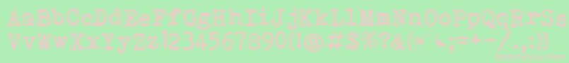 Bohemian Typewriter Font – Pink Fonts on Green Background