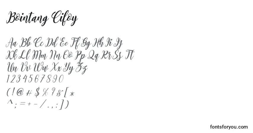 Schriftart Bointang Cifoy (121777) – Alphabet, Zahlen, spezielle Symbole