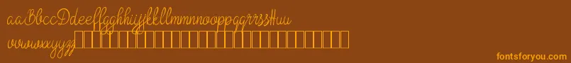 Bokretan Demo-Schriftart – Orangefarbene Schriften auf braunem Hintergrund