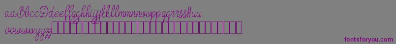 Шрифт Bokretan Demo – фиолетовые шрифты на сером фоне