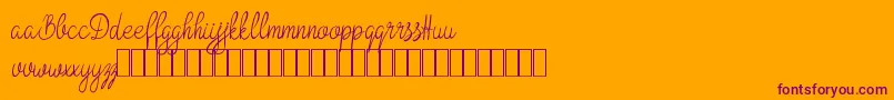 Bokretan Demo-Schriftart – Violette Schriften auf orangefarbenem Hintergrund