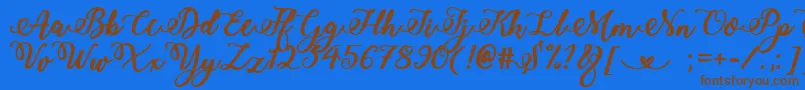 Bold  Stylish Calligraphy Font – Brown Fonts on Blue Background