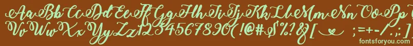 Bold  Stylish Calligraphy Font – Green Fonts on Brown Background