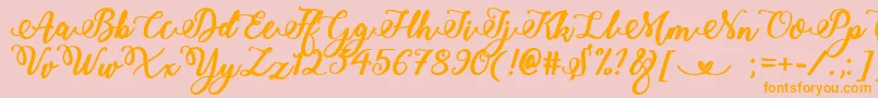 Police Bold  Stylish Calligraphy – polices orange sur fond rose