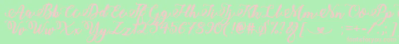 Bold  Stylish Calligraphy Font – Pink Fonts on Green Background