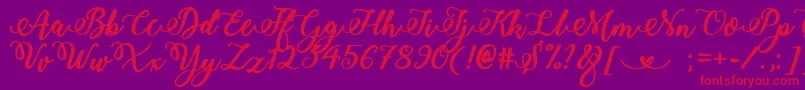 fuente Bold  Stylish Calligraphy – Fuentes Rojas Sobre Fondo Morado