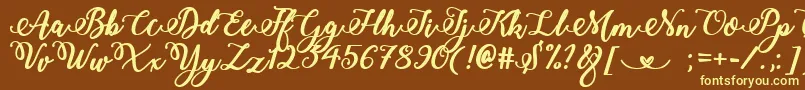 フォントBold  Stylish Calligraphy – 黄色のフォント、茶色の背景