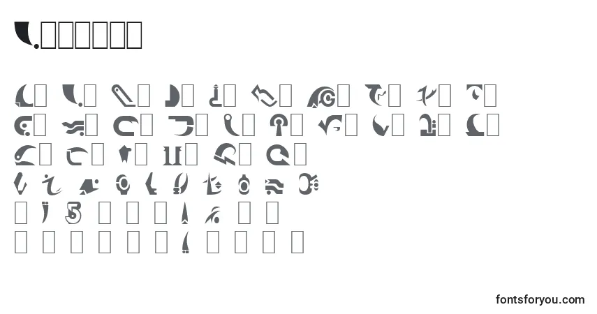 Schriftart Babcent – Alphabet, Zahlen, spezielle Symbole