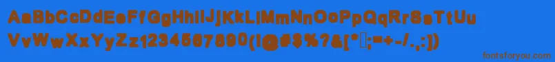 Bold Box Font – Brown Fonts on Blue Background
