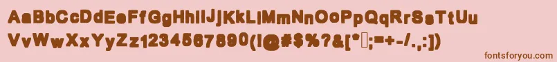 Bold Box Font – Brown Fonts on Pink Background