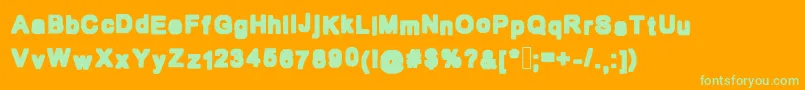 Bold Box Font – Green Fonts on Orange Background