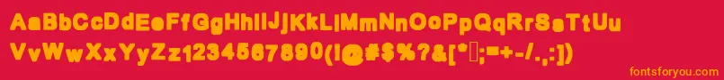 Bold Box Font – Orange Fonts on Red Background