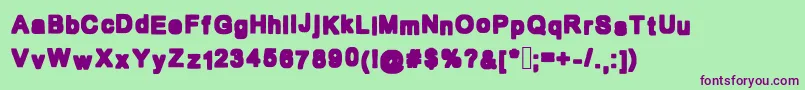 Bold Box Font – Purple Fonts on Green Background