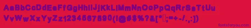 Bold Box Font – Purple Fonts on Red Background