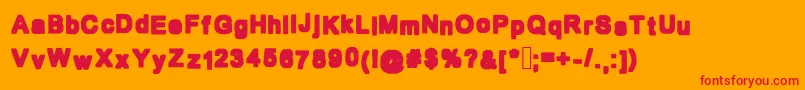 Bold Box Font – Red Fonts on Orange Background