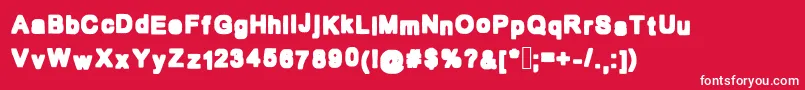 Bold Box Font – White Fonts on Red Background