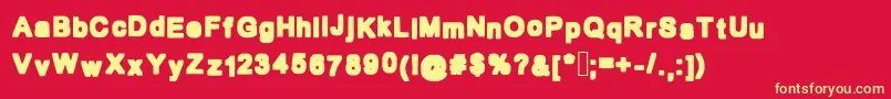 Bold Box Font – Yellow Fonts on Red Background